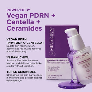 Vegan PDRN Serum with Centella Bakuchiol Ceramides with packaging