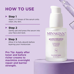 Vegan PDRN Serum with Centella Bakuchiol Ceramides steps for usage