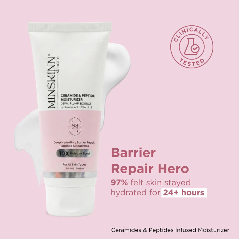 MINSKIN skincare product with clinical testing badge