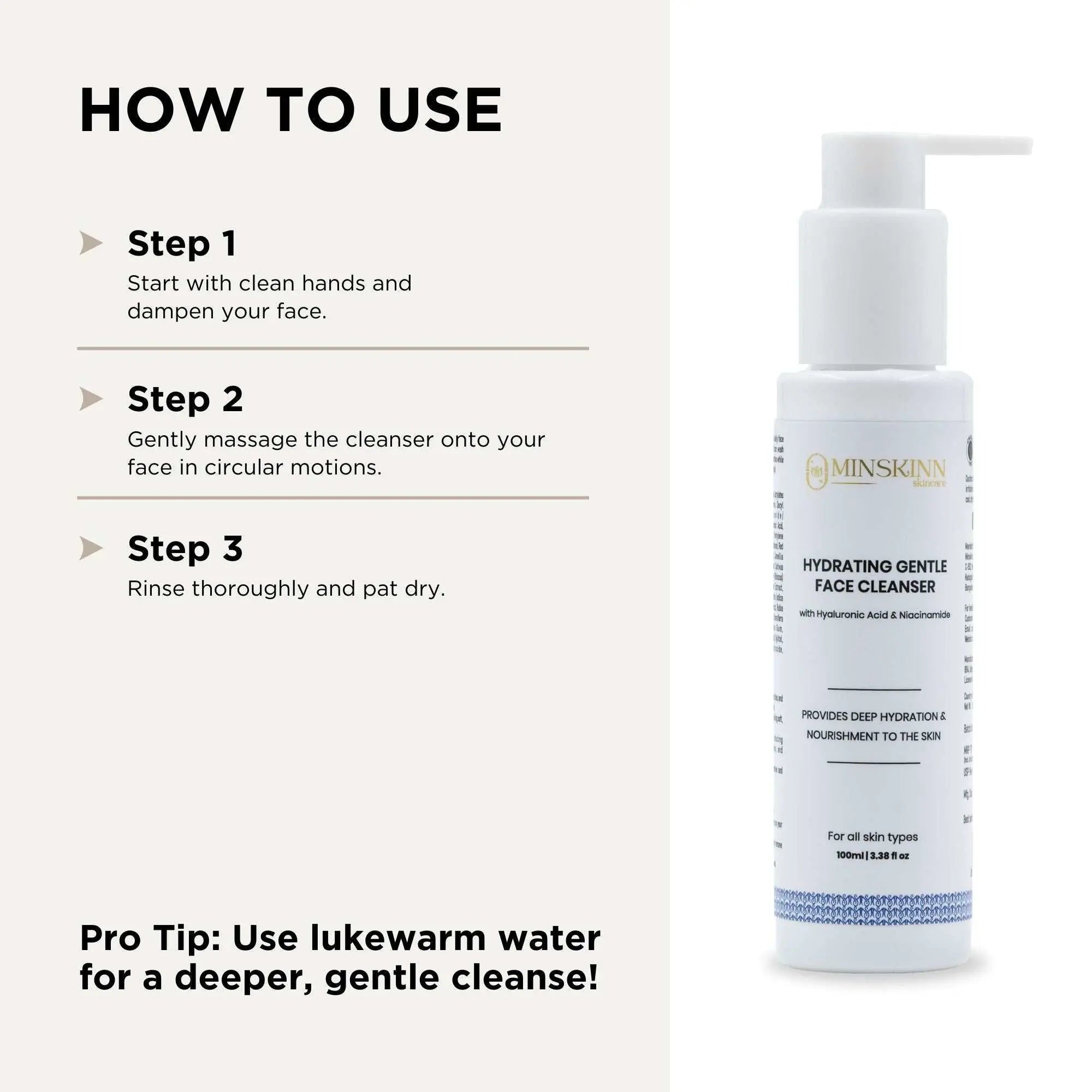 Use of Hydrating Gentle Face Cleanser 