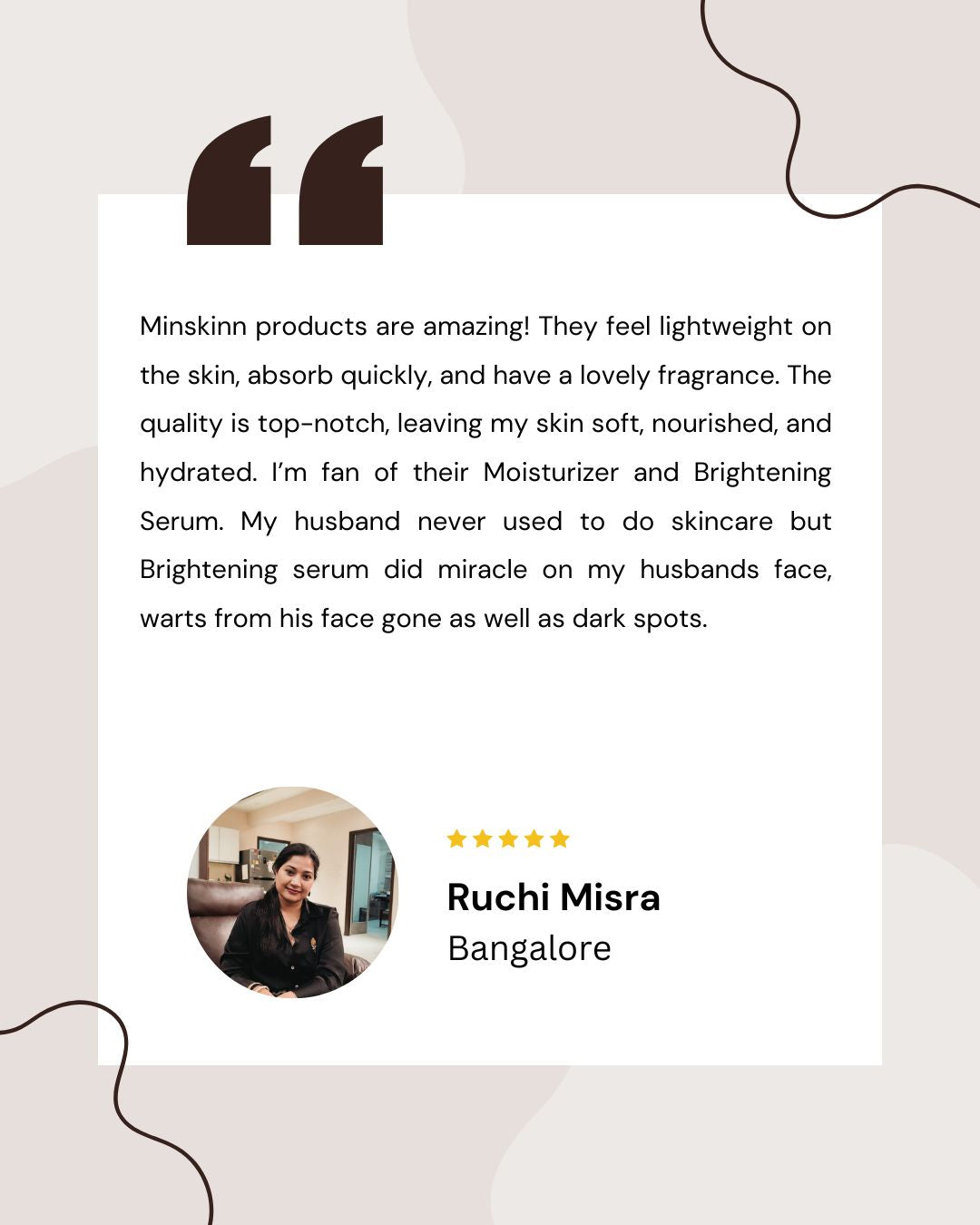 Minskinn Skincare Testimonial