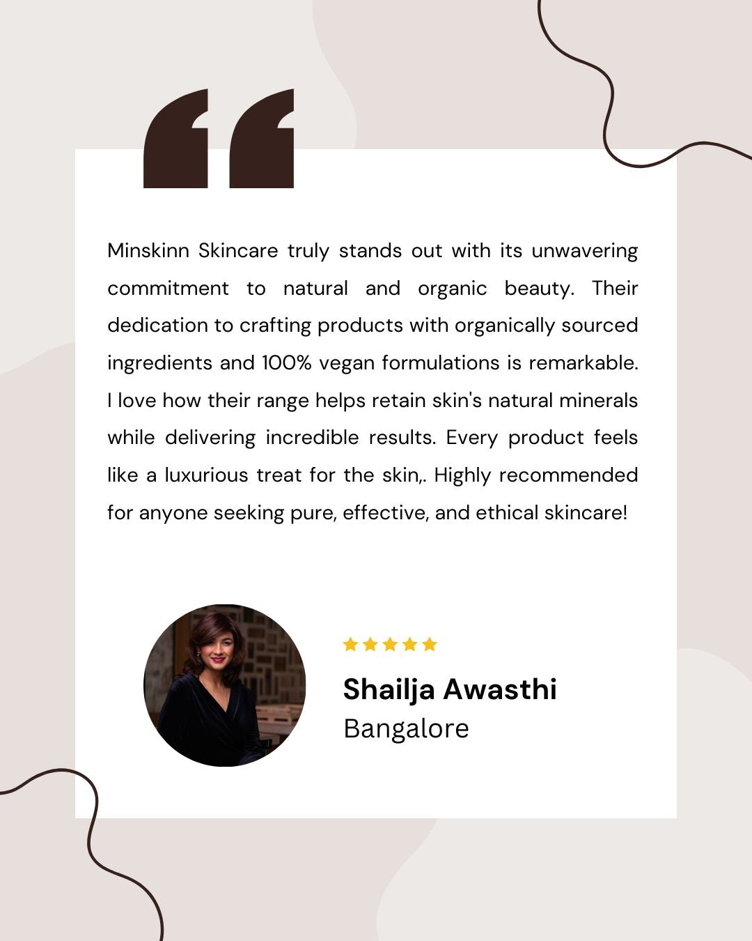 Minskinn Skincare Testimonial