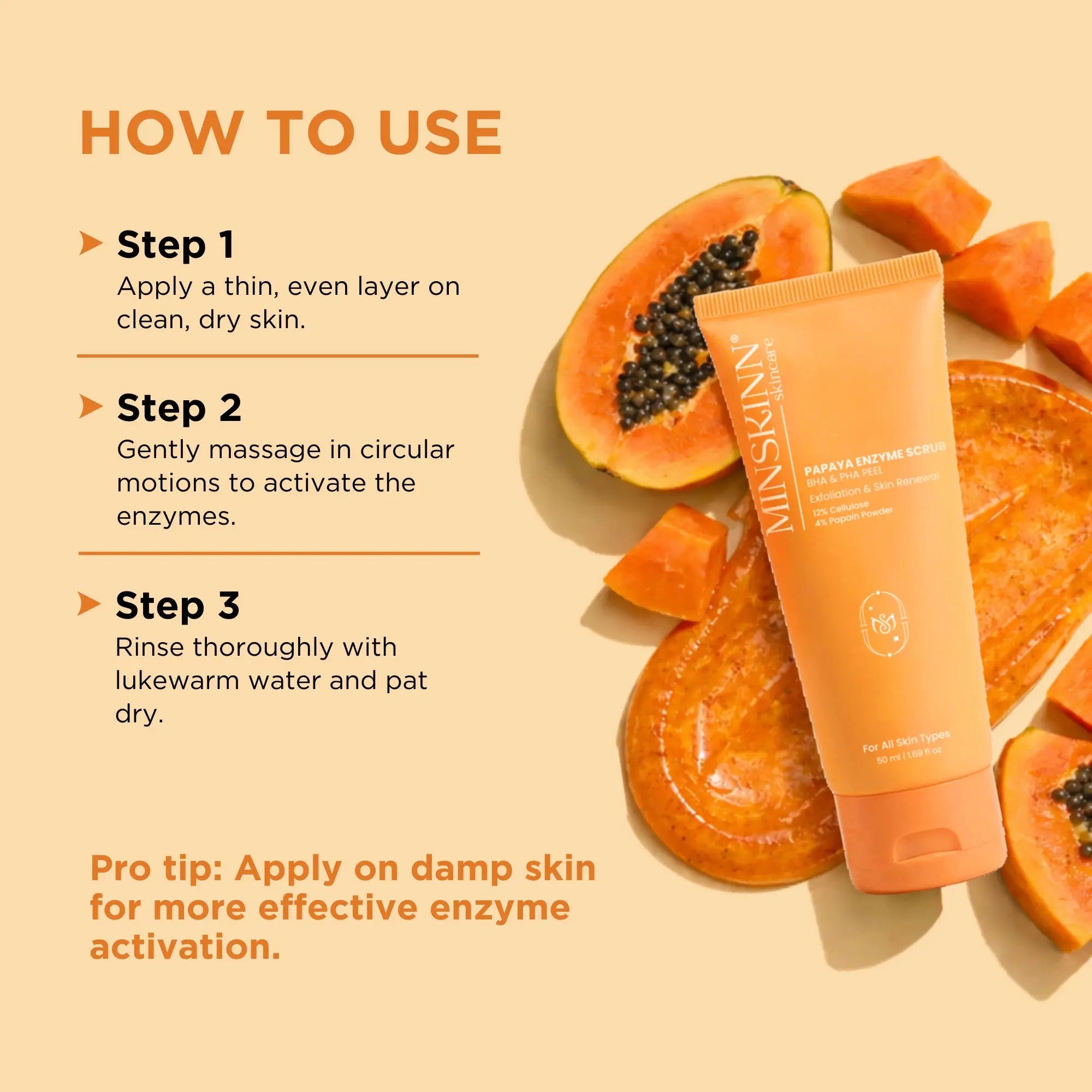 Papaya Enzyme Scrub BHA PHA Peel 